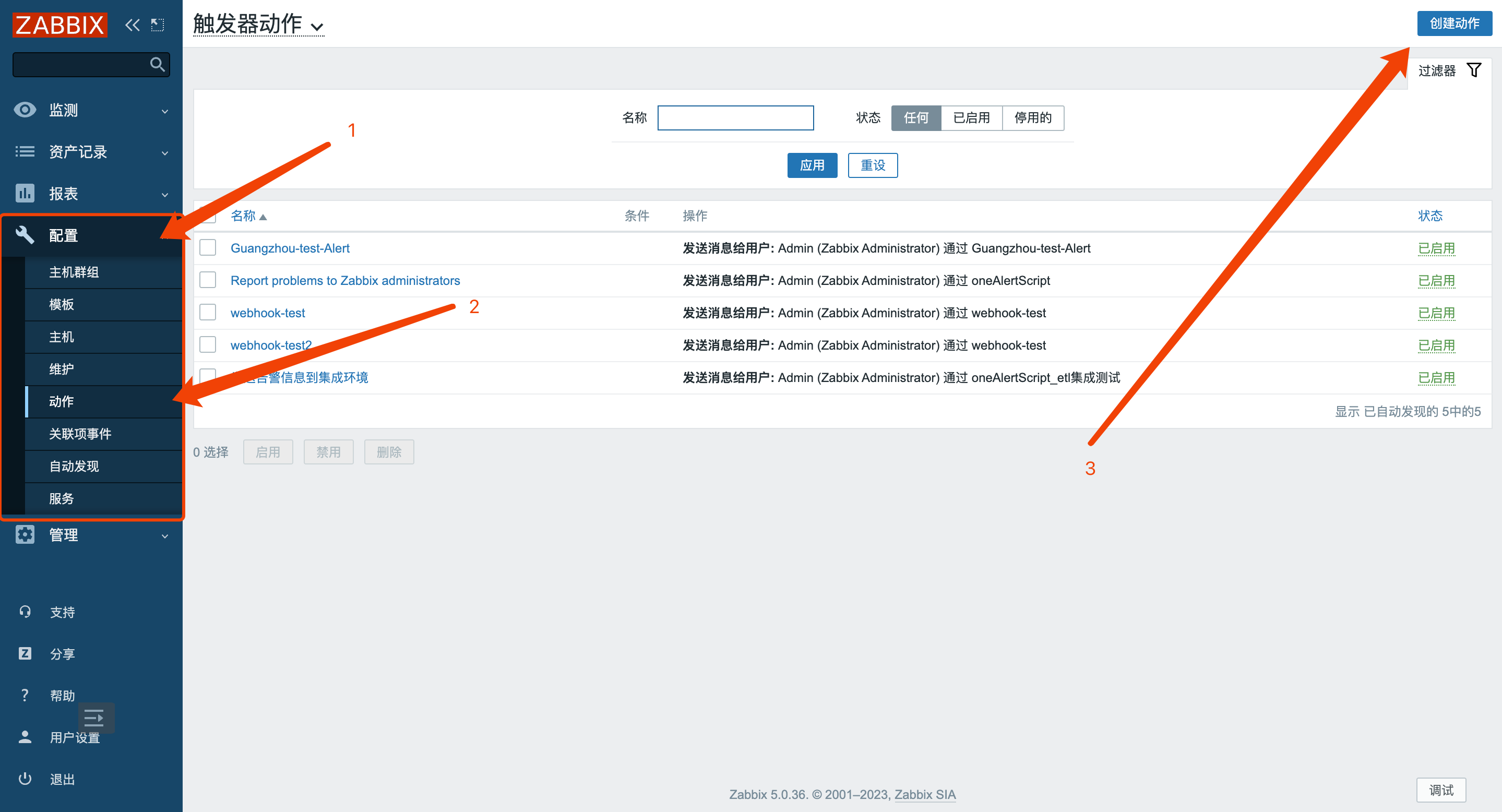 ZabbixAlertCreateAction